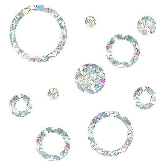 Decorative Window Decals, Prism Window Clings for Sunlight Refraction, Static Glass Stickers for Bird Protection, Moon Phase Anti Collision Decals (24PCS)