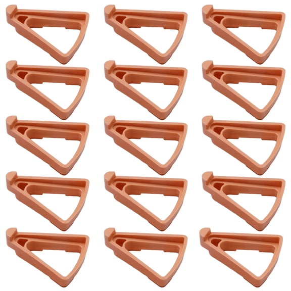 Anti-Corrosion Breathable Brown, Plastic Resin Triangle Planter Risers, 15 pcs Indoor Outdoor Flower Pot Feet Gasket