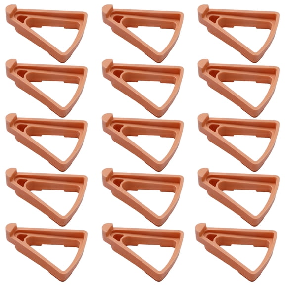 Anti-Corrosion Breathable Brown, Plastic Resin Triangle Planter Risers, 15 pcs Indoor Outdoor Flower Pot Feet Gasket