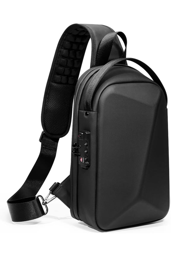 Anti- Crossbody Sling Backpack Bag for Men Hard Shell with USB,  Pack Lock  10.2 inch Single Strap for Travel Hiking