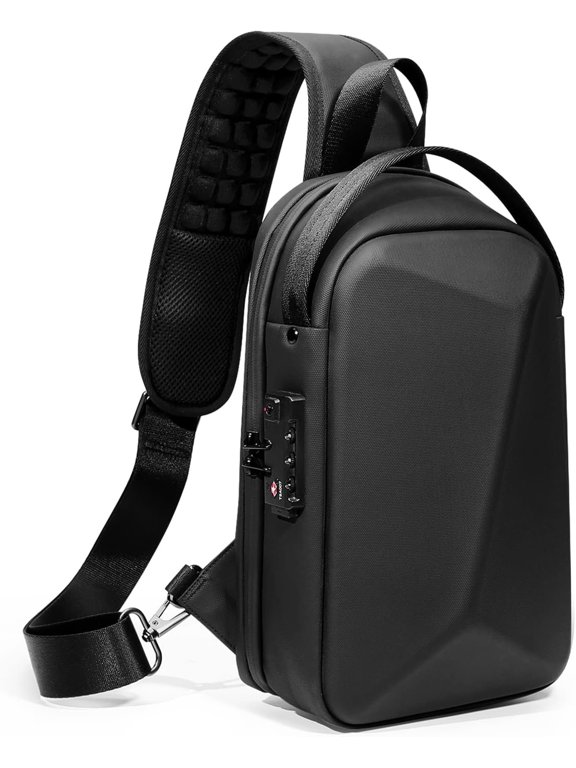 Anti- Crossbody Sling Backpack Bag for Men Hard Shell with USB, Pack Lock 10.2 inch Single Strap for Travel Hiking