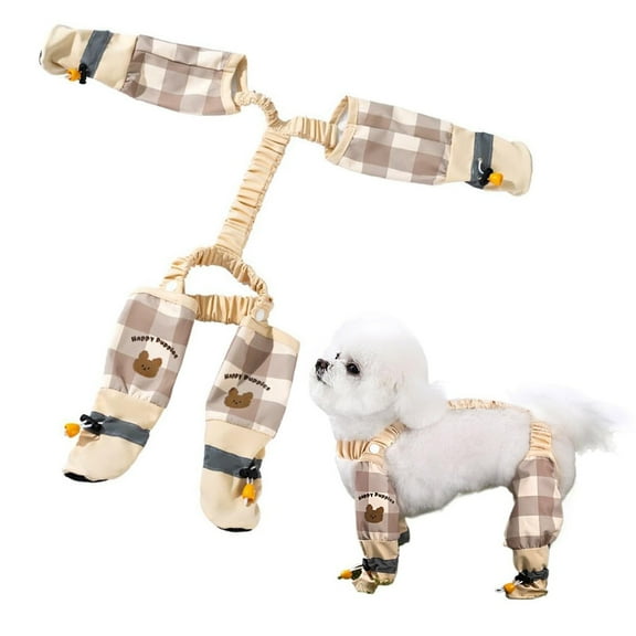 Anti Dirt Pants for Dogs, Dust Free Dog Pants with Feet Waterproof Boot Rain Boots with Suspender, Anti-Slip Dog Paw Protector Shoes Adjustable Anti-Slip Boots for Walking