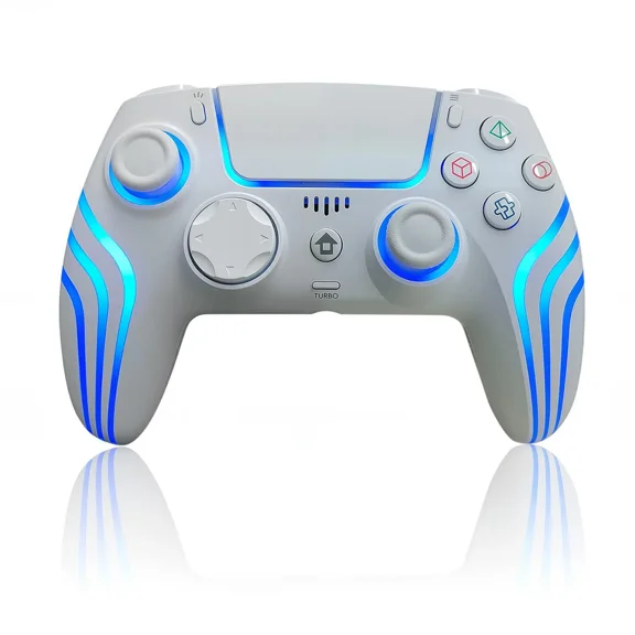 Anti-Drift PS-5 Pro Controller Hall Effect 7 RGB Colors Dual Vibration Turbo 6 Axis Gyro Programmable Headset Jack 1500mAh Battery Wired Adjustable Gamepad for PS5 Pro PC MAC iOS Android10