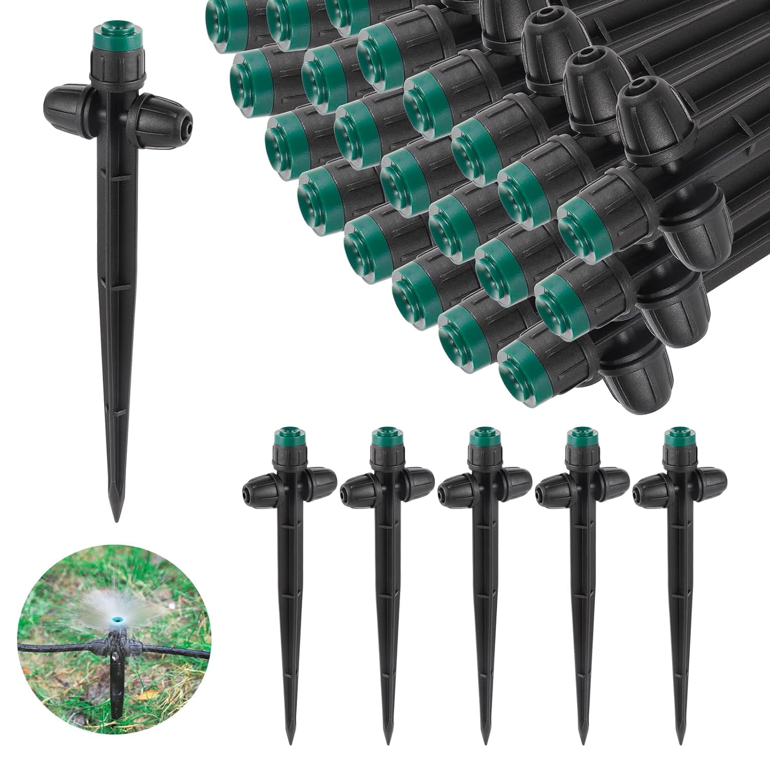 Anti-Drop Drip Irrigation Emitters Sprayer for 1/4" Tubing,Double Hole ...