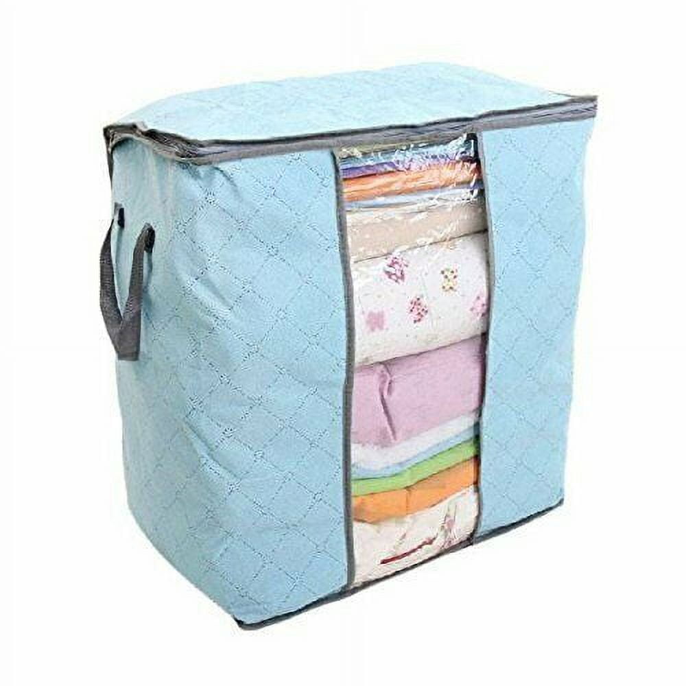 Clothes Storage Bag Organizer with Cedar Insert to Protect from Moth,  Moist, Dirt, Dust etc. - Set of 2 Bags for Clothes, Sweaters, Beddings,  Blanket