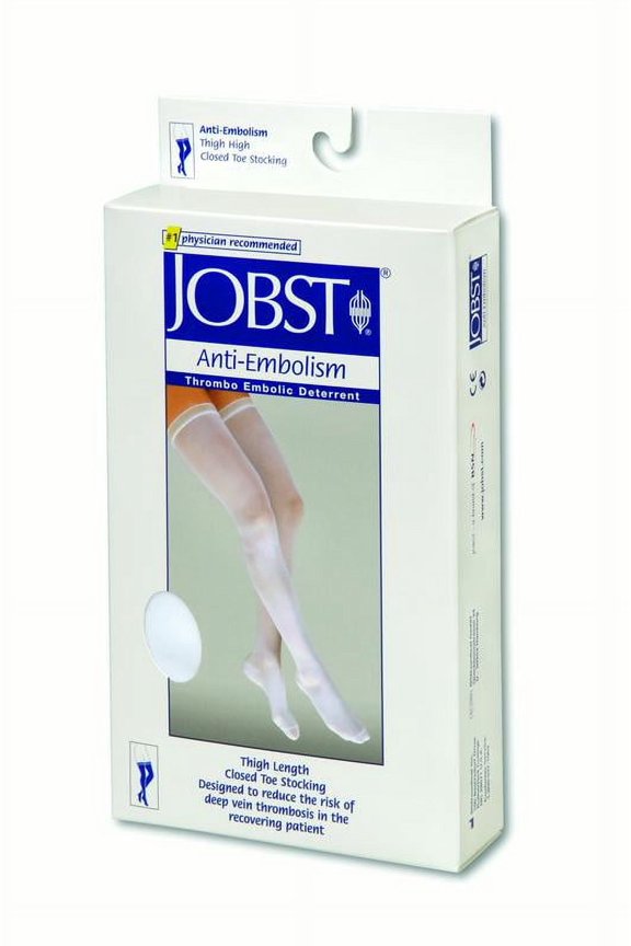 Anti-Emb Stocking 18 Thigh Closed Toe Inspection White Md
