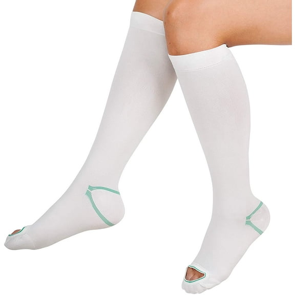 Anti Embolism Compression Stockings, Knee High Unisex Ted Hose Socks 15-20 mmHg Moderate Level(Large)