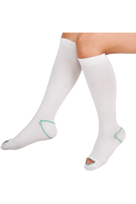 Anti Embolism Compression Stockings, Knee High Unisex Ted Hose Socks 15-20 mmHg Moderate Level(X-Large)