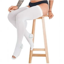 Ozmatip Thigh High Socks for Women Over the Knee High Stockings for Running, Travel, Cycling(X-Large, white, 1 Pair)