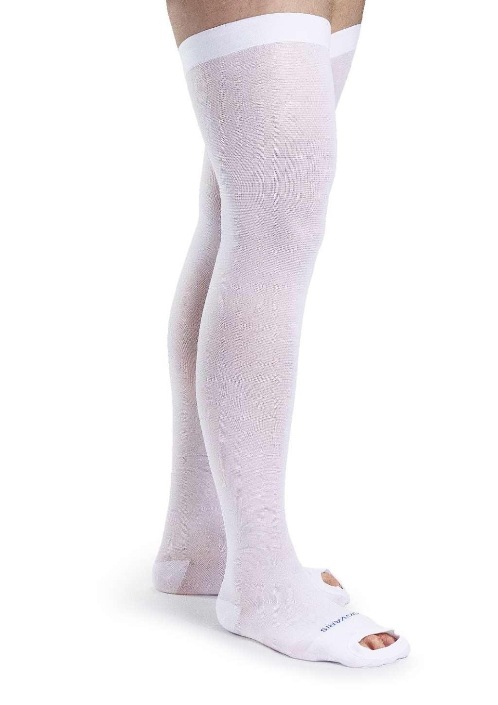 Anti-Embolism Open Toe Thigh High 18-23mmHg White Large by SIGVARIS ...
