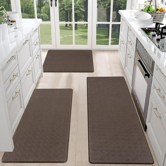Anti Fatigue 3 Piece Waterproof Kitchen Mats - Non Slip Comfort Standing Mat Runner for Home Office, Sink, Laundry