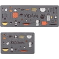 thumbnail image 1 of Anti Fatigue Comfort Kitchen Standing Desk Mat Decorative Ergonomic Floor Pad Kitchen Rug Waterproof Stain Resistance Non Slip Kitchen Set, 17.3''''x27.6''''+17.3''''x47.2'''', Grey Kitchen Design, 1 of 6