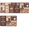 thumbnail image 1 of Anti Fatigue Comfort Kitchen Standing Desk Mat Decorative Ergonomic Floor Pad Kitchen Rug Waterproof Stain Resistance Non Slip Kitchen Set, 17.3''x27.6''+17.3''x47.2'', Cafe Design, 1 of 6