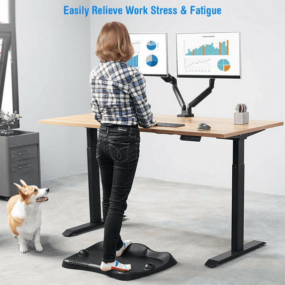 Anti-Fatigue Comfortable Foam Standing Mat, Ergonomic Comfort Floor Foot Mat Home Office Work - 22"x 27", Black