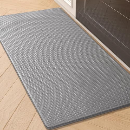 Anti Fatigue Cushion Kitchen Mat for Floor -17"x29",Easy Clean, Water & Oil Proof, Anti Slip, Foam Rubber Runner Rug for Front Sink Comfort Standing,Grey