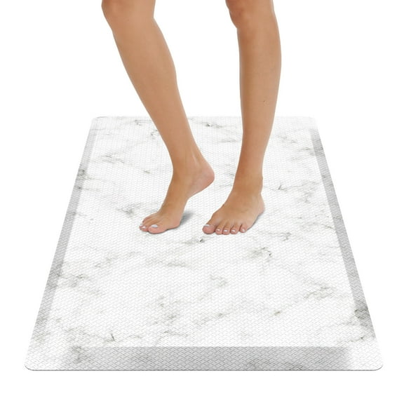 Anti Fatigue Cushioned Kitchen Floor Mats Extra Thick Ergonomic Standing Office Desk Mat Waterproof Scratch Resistant Pebbled Topside Supportive Comfort Padded Foam Rugs
