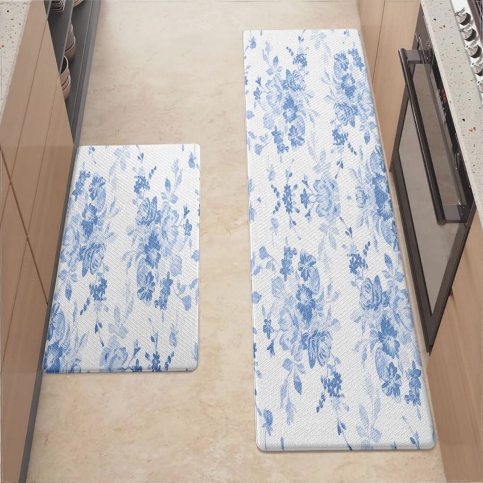Image showcasing Anti Fatigue Cushioned Kitchen Mats For Floor, Waterproof Non Slip ...