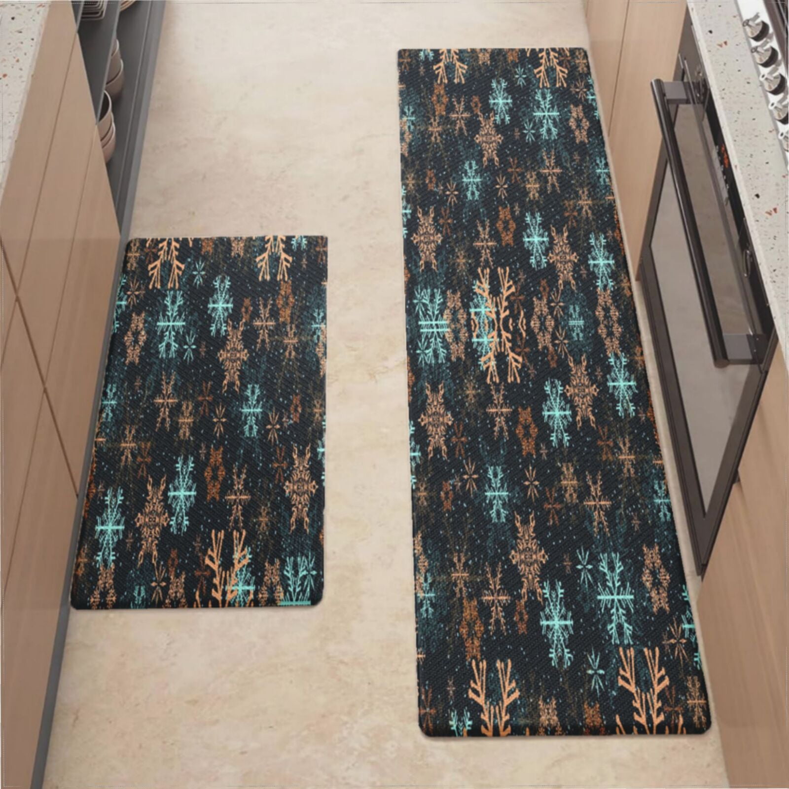 Anti Fatigue Cushioned Kitchen Mats For Floor, Waterproof Non Slip Comfort Mat Africa Ethnic Colorful Pattern Kitchen Rug Kitchen Laundry Office - View #8
