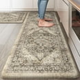 thumbnail image 1 of Anti Fatigue Fall Kitchen Mats, Boho Distressed Kitchen Floor Mats 17"x47"+17"x30", Non Slip Waterproof Kitchen Rugs, Padded Comfort Standing Mats for Laundry, Office, Sink, Desk Orange Multi, 1 of 6