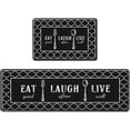thumbnail image 1 of Anti-Fatigue Farmhouse Kitchen Rug Set of 2 Cushioned Black White Funny Eat Kitchen Floor Mat, Standing Mat Waterproof Non-Slip Kitchen Mats and Rugs PVC Ergonomic Comfort Foam Kitchen Decor, 1 of 6