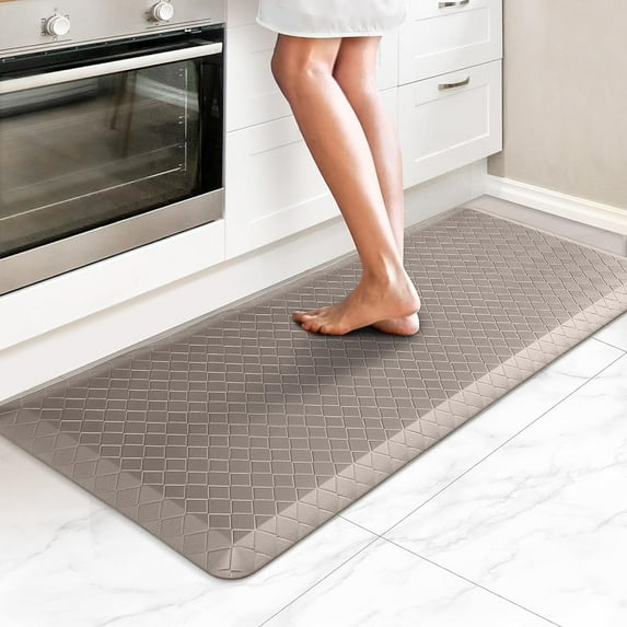Anti-Fatigue Floor Mat - 4/5 Inch Thick, Waterproof Non-Slip, Heavy Duty Ergonomic Comfort Mat for Kitchen, Office, Sink, Laundry (22"x54", Khaki)