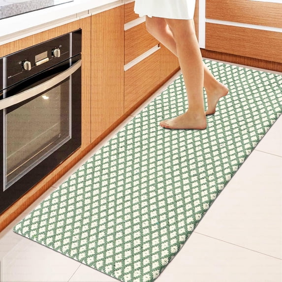Anti-Fatigue Kitchen/Bathroom/Bed side Mat Hand Woven Runner Rug Cushioned Cotton Mat 18x48''