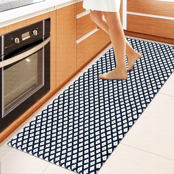 Anti-Fatigue Kitchen/Bathroom/Bed side Mat Hand Woven Runner Rug Cushioned Cotton Mat 18x48''