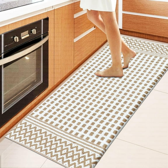 Anti-Fatigue Kitchen/Bathroom/Bed side Mat Hand Woven Runner Rug Cushioned Cotton Mat 18x48''