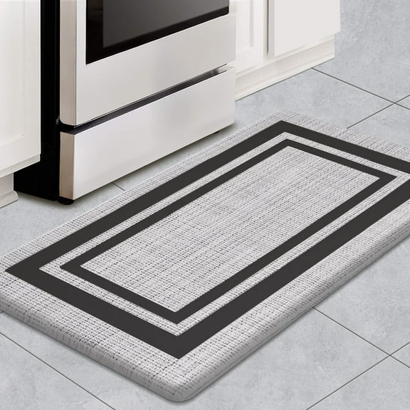 Anti Fatigue Kitchen Floor Mat, 1/2 Inch Thick Comfort Cushioned Standing Mat, Non Skid Kitchen Rugs and Mats Waterproof PVC Memory Kitchen Mats for Floor Sink Office Laundry,17.3"x29"
