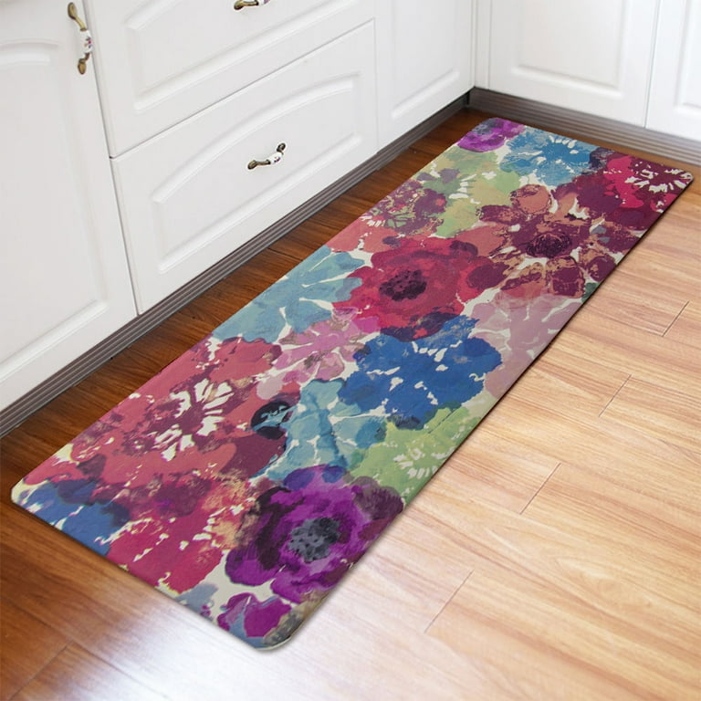  Floral Kitchen Floor Mats Cushioned Anti Fatigue for