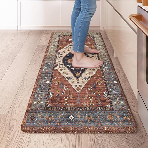Anti Fatigue Kitchen Floor Mat Non-Slip Waterproof Oriental Boho Rug ...