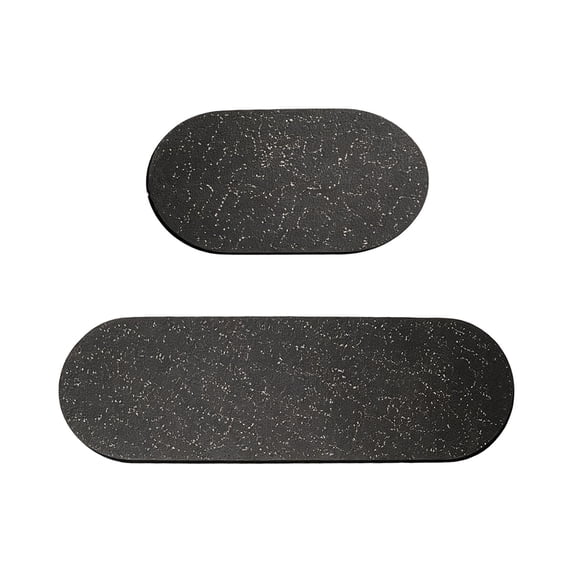 Anti Fatigue Kitchen Floor Mats Set of 2, Waterproof Kitchen Sink Runner Rug, Standing Mat Cushioned Kitchen Rugs, Comfort Doormat 16''x24''+16x47" (Black)