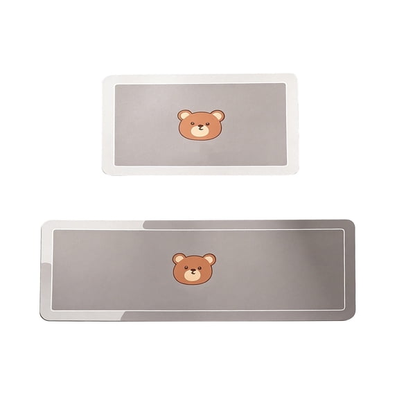 Anti Fatigue Kitchen Floor Mats Set of 2, Waterproof Kitchen Sink Runner Rug, Standing Mat Cushioned Kitchen Rugs, Comfort Doormat 16''x24''+16x47" (Gray-A)