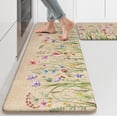 thumbnail image 1 of Anti Fatigue Kitchen Mat, 17"x47"+17"x29" Floral Kitchen Rugs Sets of 2, Farmhouse Kitchen Floor Mats Non-Slip Cushioned, Comfort Standing Desk Mat for Sink, Laundry,Home Brown, 1 of 8