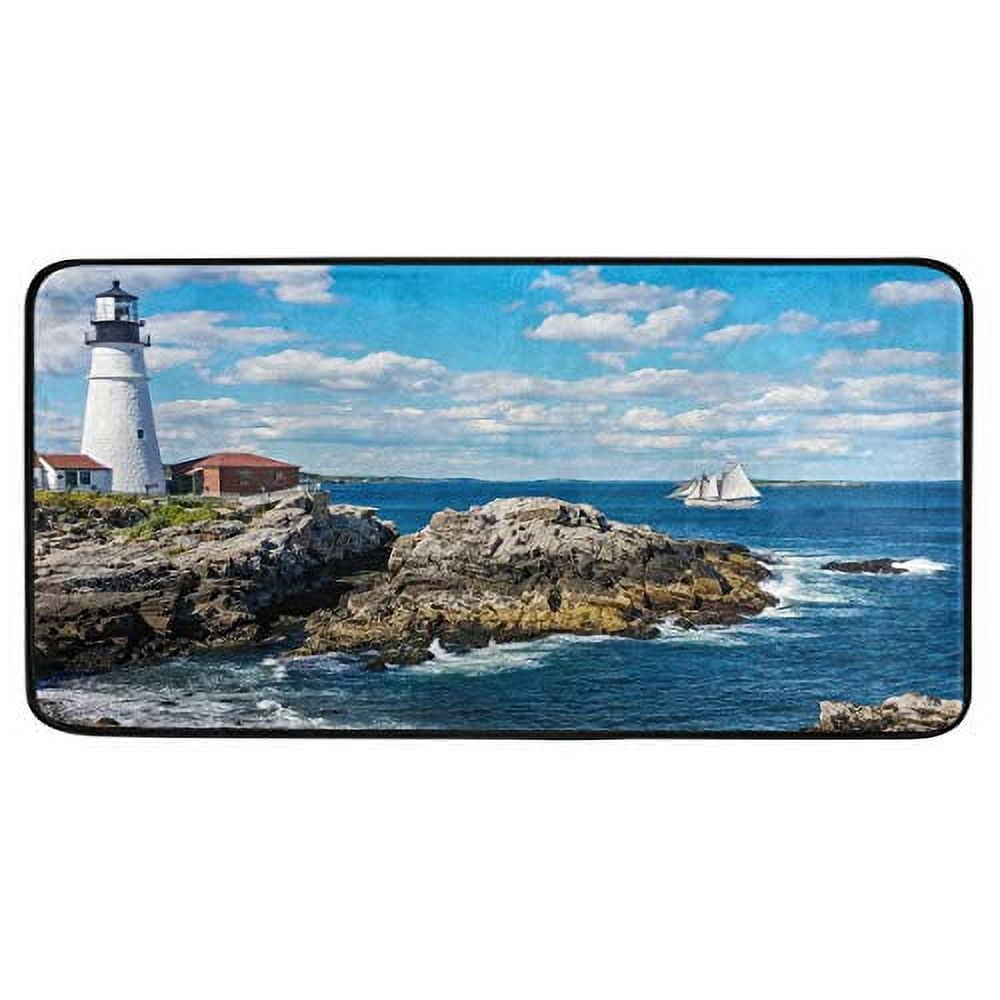 Anti Fatigue Kitchen Mat Beautiful Sea Reef Sky Lighthouse Kitchen ...