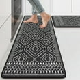 thumbnail image 1 of Anti Fatigue Kitchen Mat,Black Boho Kitchen Rugs Non Slip Sets of 2,Kitchen mats for Floor Cushioned,Morocco Geometric Memory Foam Cushioned Standing Mats for Sink,Laundry,Office, 1 of 6
