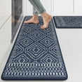 thumbnail image 1 of Anti Fatigue Kitchen Mat,Boho Kitchen Rugs Sets of 2, Cushioned Kitchen mats for Floor, Morocco Geometric Memory Foam Non Slip Standing Mats for Sink, Laundry, Office, Dark Blue, 1 of 6