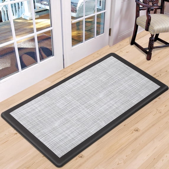 Anti Fatigue Kitchen Mat, Cushioned Kitchen Rugs and Mats Non-Skid, Waterproof Floor Mat, Ergonomic Comfort Foam Standing Mat for Floor, Kitchen, Office, Sink, Laundry- Black,17.3"x29"