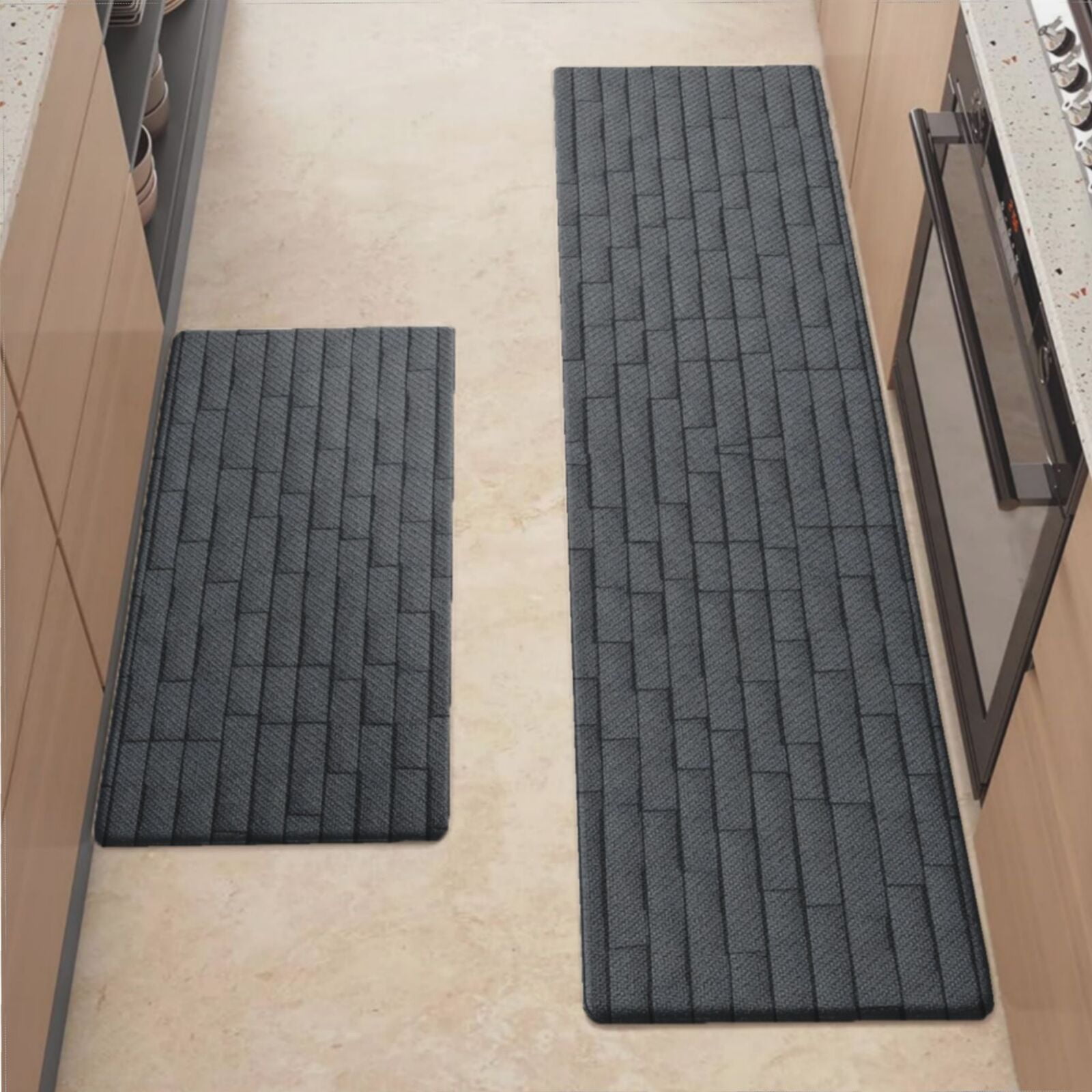 Anti Fatigue Kitchen Mat, Dark Gray Kitchen Rugs Non Slip, Cushioned ...