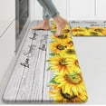 thumbnail image 1 of Anti Fatigue Kitchen Mat, Farmhouse Sunflower Kitchen Rugs Sets of 2, Kitchen Floor Mats Non-Slip Cushioned, Comfort Kitchen Mats for Floor Sink, Laundry, Desk White 17"x47"+17"x29", 1 of 6