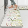 thumbnail image 1 of Anti Fatigue Kitchen Mat for Floor, Farmhouse Floral Kitchen Rugs Sets of 2, Kitchen Floor Mats Non-Slip, Cushioned Standing Mat for Sink, Laundry, Desk, Home White 17"x47"+17"x29", 1 of 6