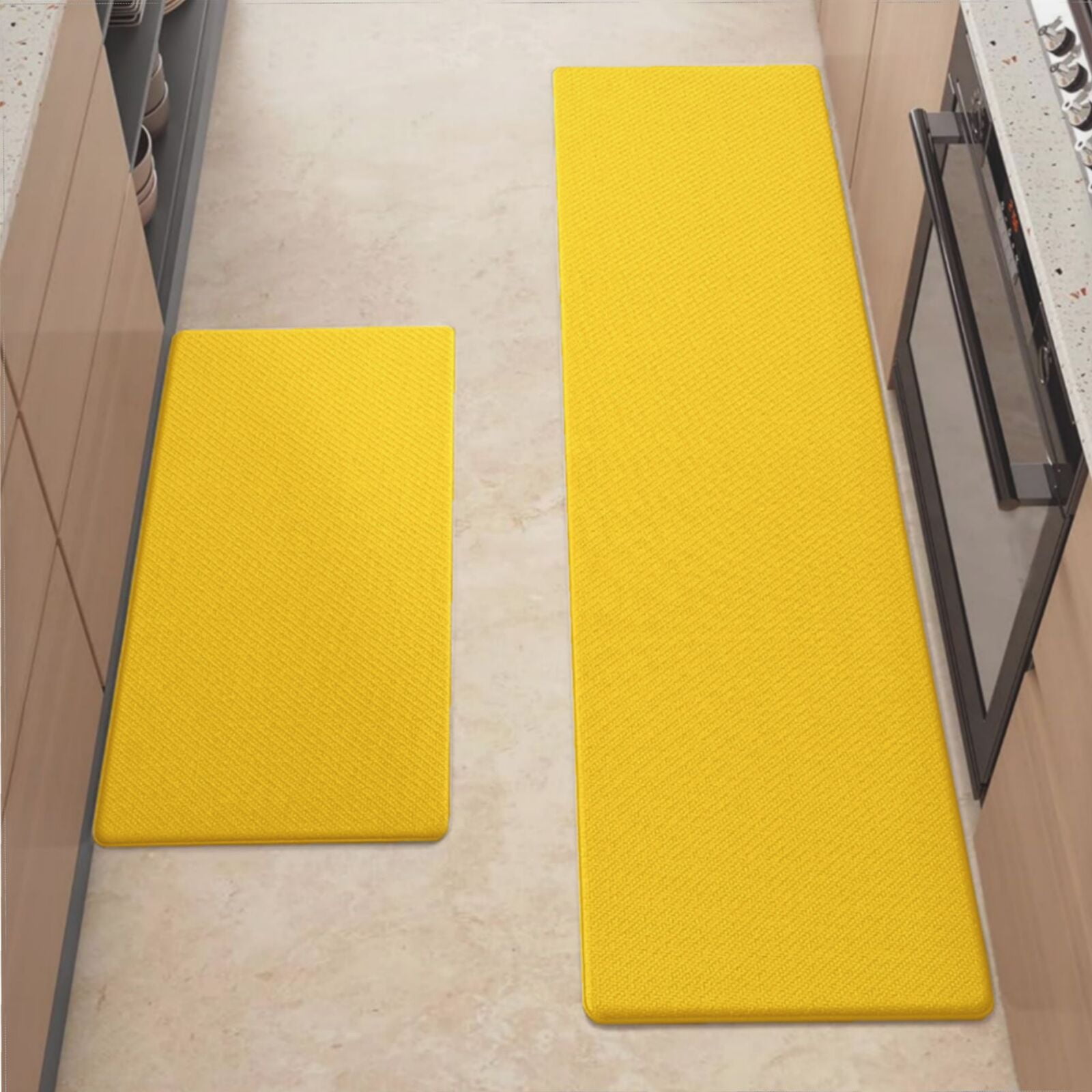 Anti Fatigue Kitchen Mat, Gold Kitchen Rugs Non Slip, Cushioned ...