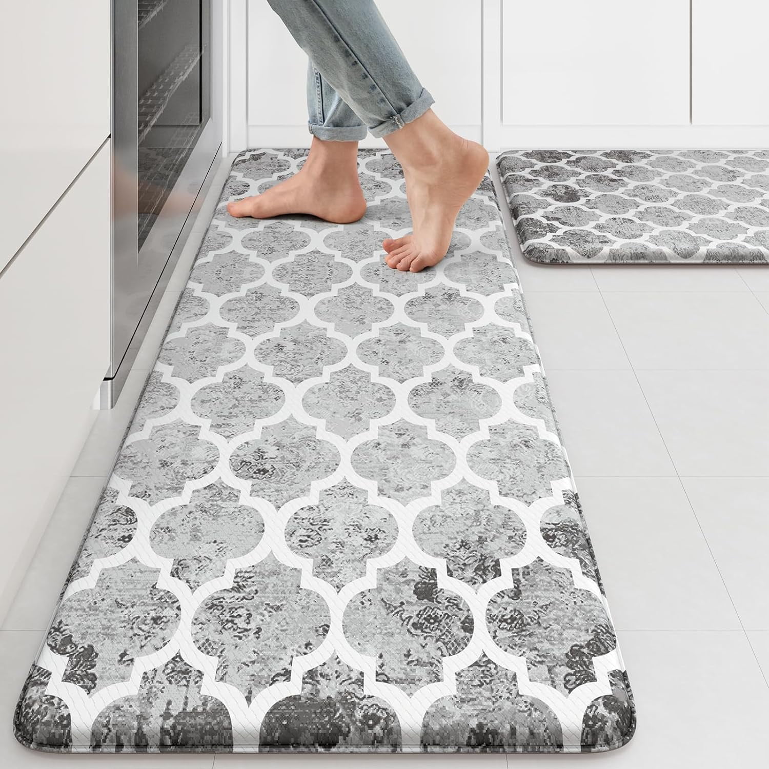 HEBE Anti Fatigue Kitchen Rug Sets 2 Piece Cushioned Kitchen Rugs And Mat Runner Kitchen Hom - View #7