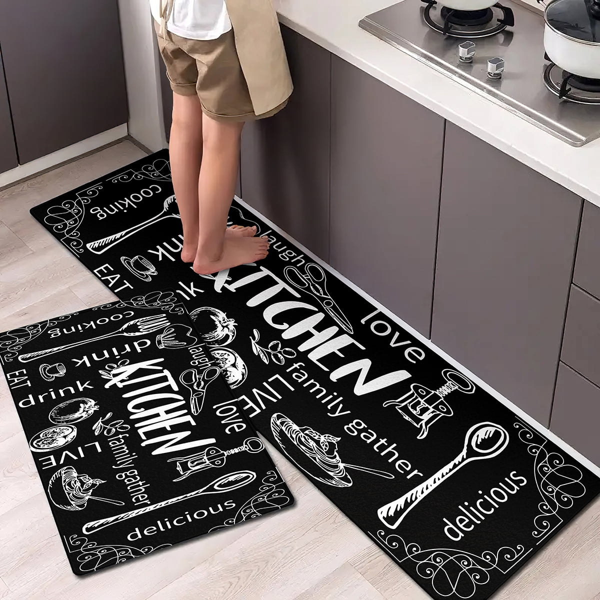 Anti Fatigue Kitchen Mat, OneHouse Non Slip Thick Cushioned Kitchen Rug