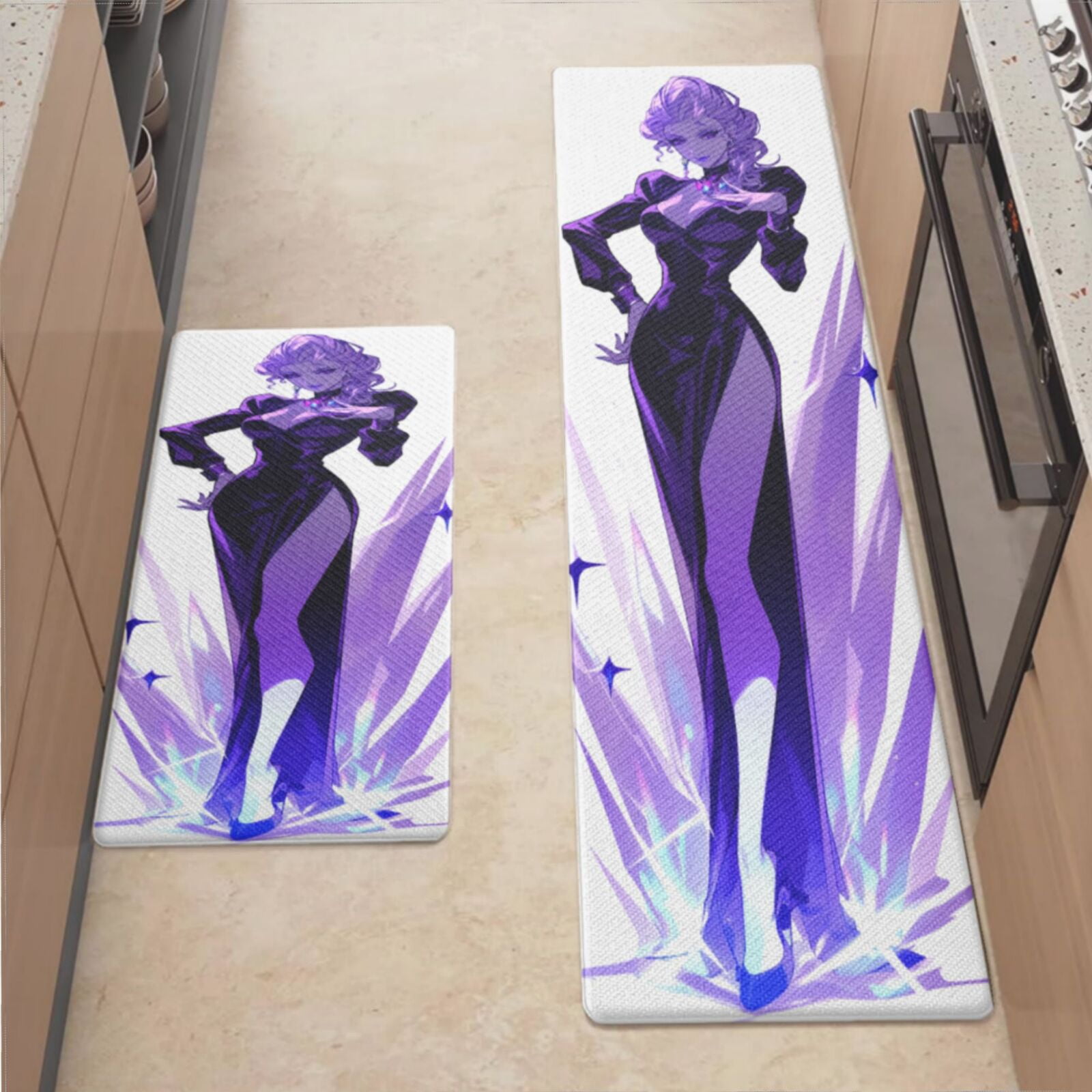 Rock Queen Mat Stack Anti Fatigue Kitchen Mat, Queen With Powerful Aura Sets of 2 Kitchen ...