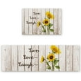 thumbnail image 1 of Anti Fatigue Kitchen Mat Set of 2 Cushioned Kitchen Floor Mats Kitchen Rugs Non Slip Kitchen Runner Rug Blooming Sunflowers Live Love Laugh on Wooden (15.7"x23.6"+15.7"x47.2" inches), 1 of 6