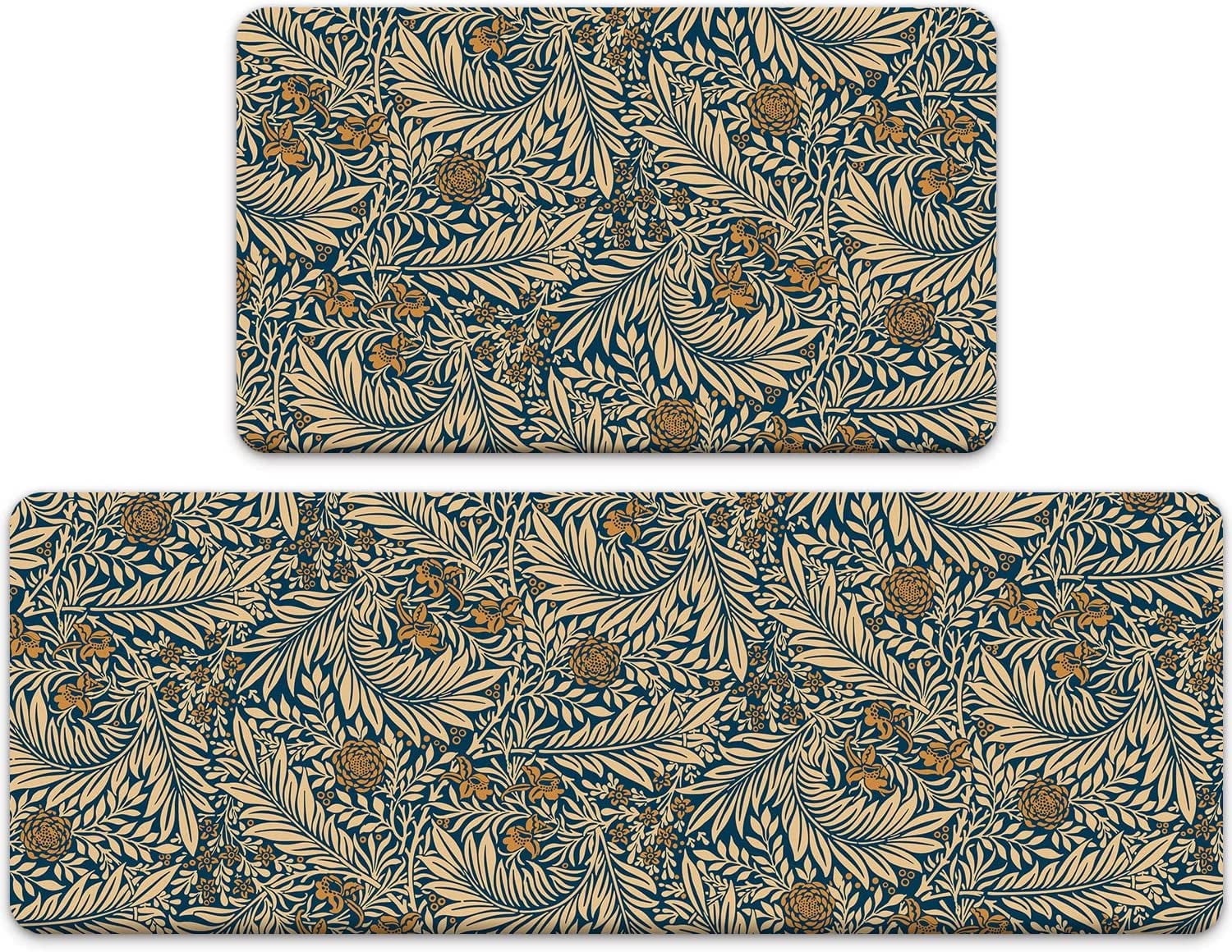 Witzest Farmhouse Brown Kitchen Rug Set of 2 - Comfort Anti-Fatigue Non  Slip Mats, Washable Memory Foam Cushioned Kitchen Mats for Sink, Floor, and