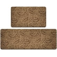 thumbnail image 1 of Anti Fatigue Kitchen Mat Set of 2 Pieces,Farmhouse Brown Kitchen Rugs and Mats,Waterproof Non Slip Memory Foam Cushioned Comfort Kitchen Floor Mat,Padded Kitchen Mats for Standing(17‘‘x30‘‘+17‘‘x47‘‘), 1 of 6