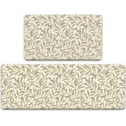 Anti Fatigue Kitchen Mat Set of 2 Pieces,Farmhouse Kitchen Rugs and Mats,Waterproof Non Slip Memory Foam Cushioned Comfort Kitchen Floor Mat,Padded Kitchen Mats for Standing 17 x30 +17 x47