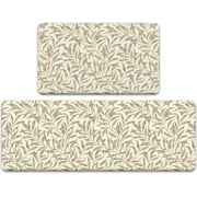 Anti Fatigue Kitchen Mat Set of 2 Pieces,Farmhouse Kitchen Rugs and Mats,Waterproof Non Slip Memory Foam Cushioned Comfort Kitchen Floor Mat,Padded Kitchen Mats for Standing 17x30+17x47
